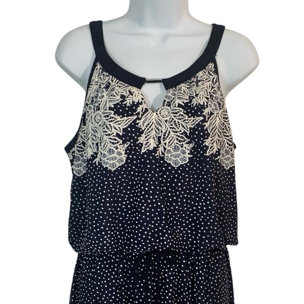 ENFOCUS STUDIO Lace Embellished Polka Dot Maxi Dress Sz 12 - Picture 4 of 9